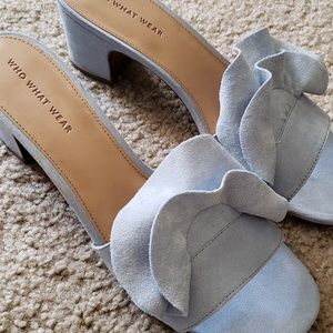 Ruffle Heeled Slide Sandals - Who What Wear